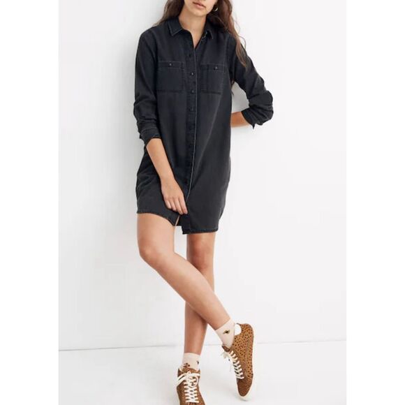 Madewell Denim Button Down Dress - Picture 1 of 5